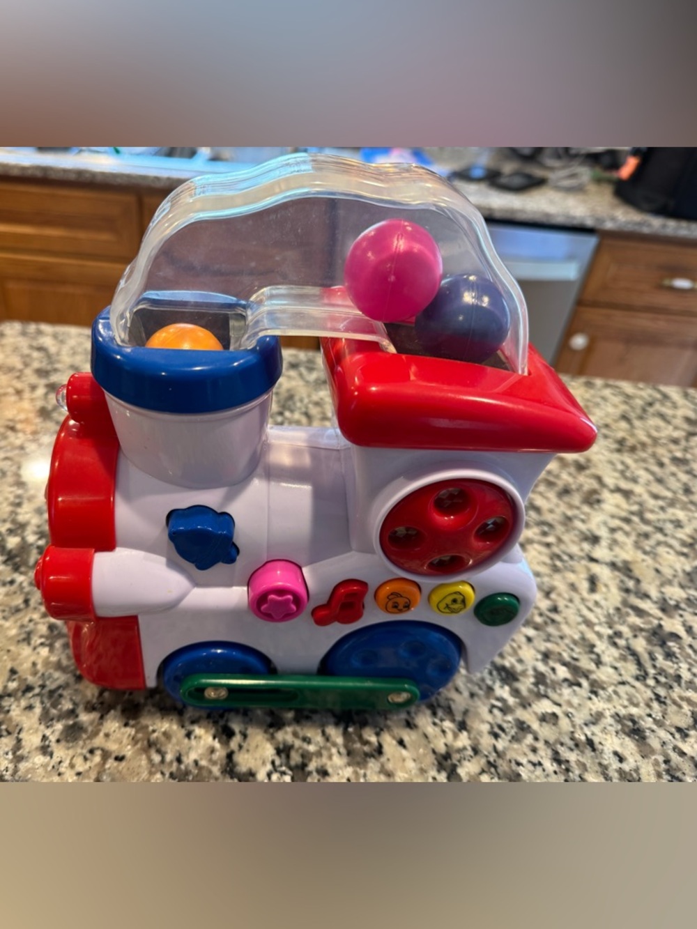 Colorful Kids Push-and-Go Activity Train Toy - White, Red, Blue, Pink